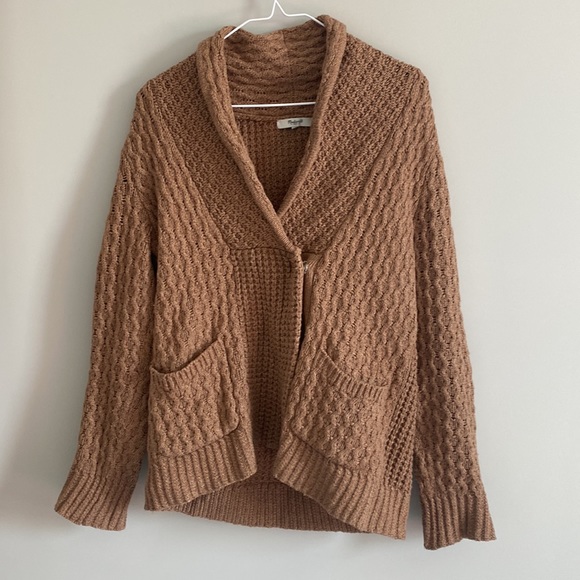 Madewell shawl collar cable knit cardigan Sz small - Picture 2 of 7